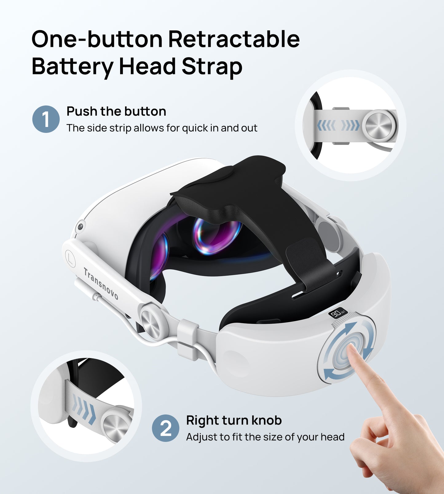 6000mAh Battery Head Strap for Meta Quest 2
