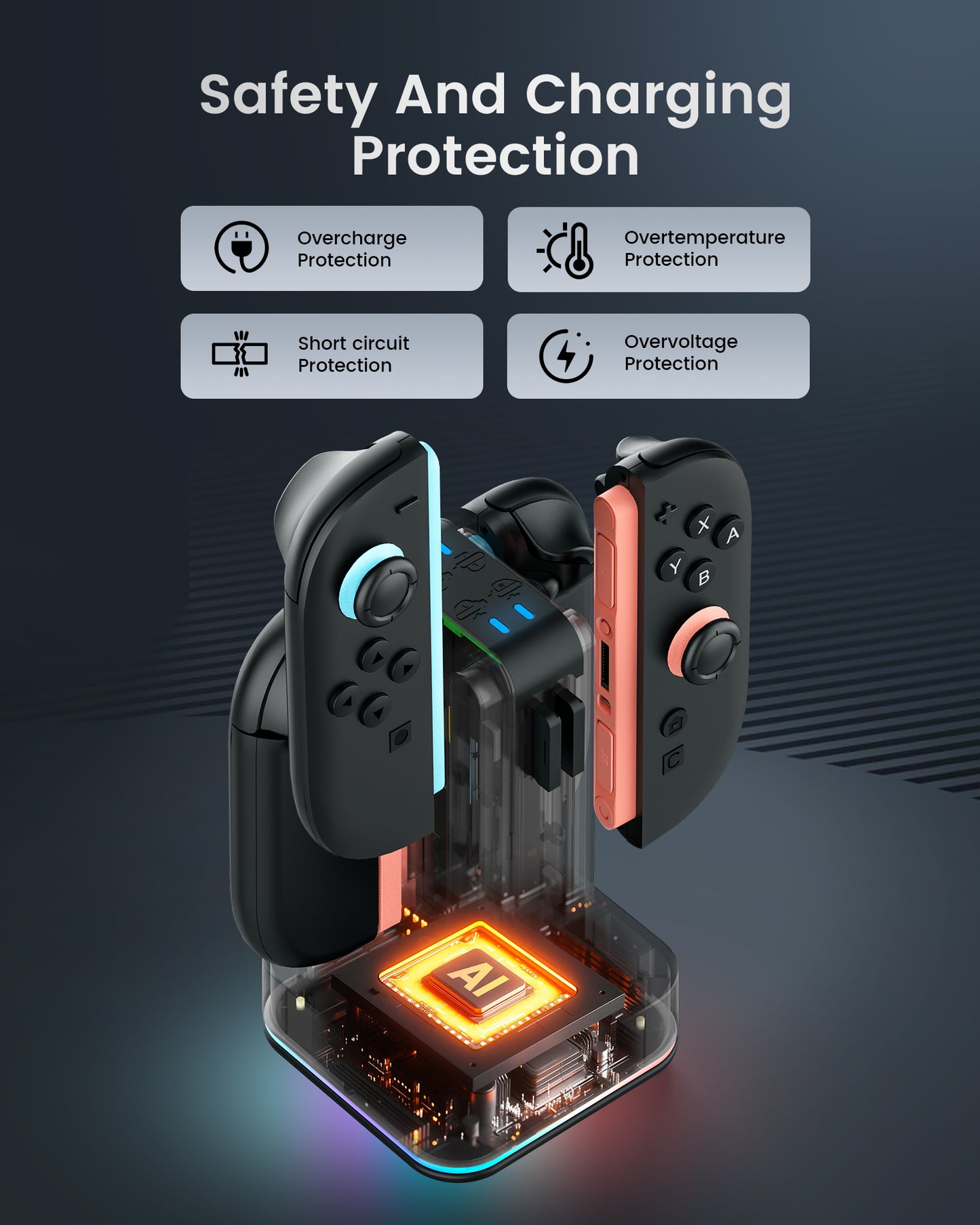 Joy-Con Charging Dock for Nintendo Switch 2 Gaming Controllers