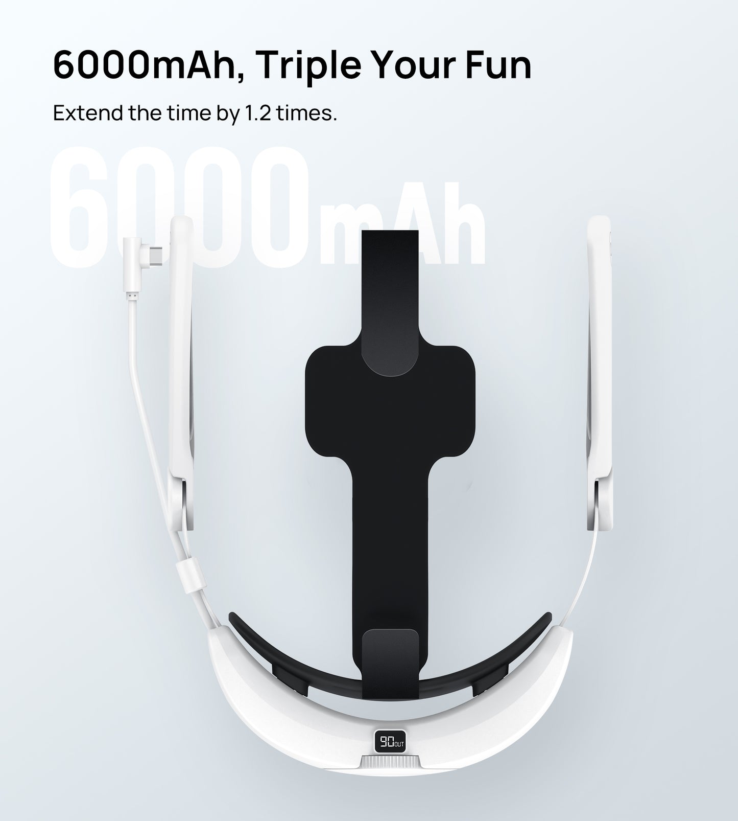 6000mAh Battery Head Strap for Meta Quest 2