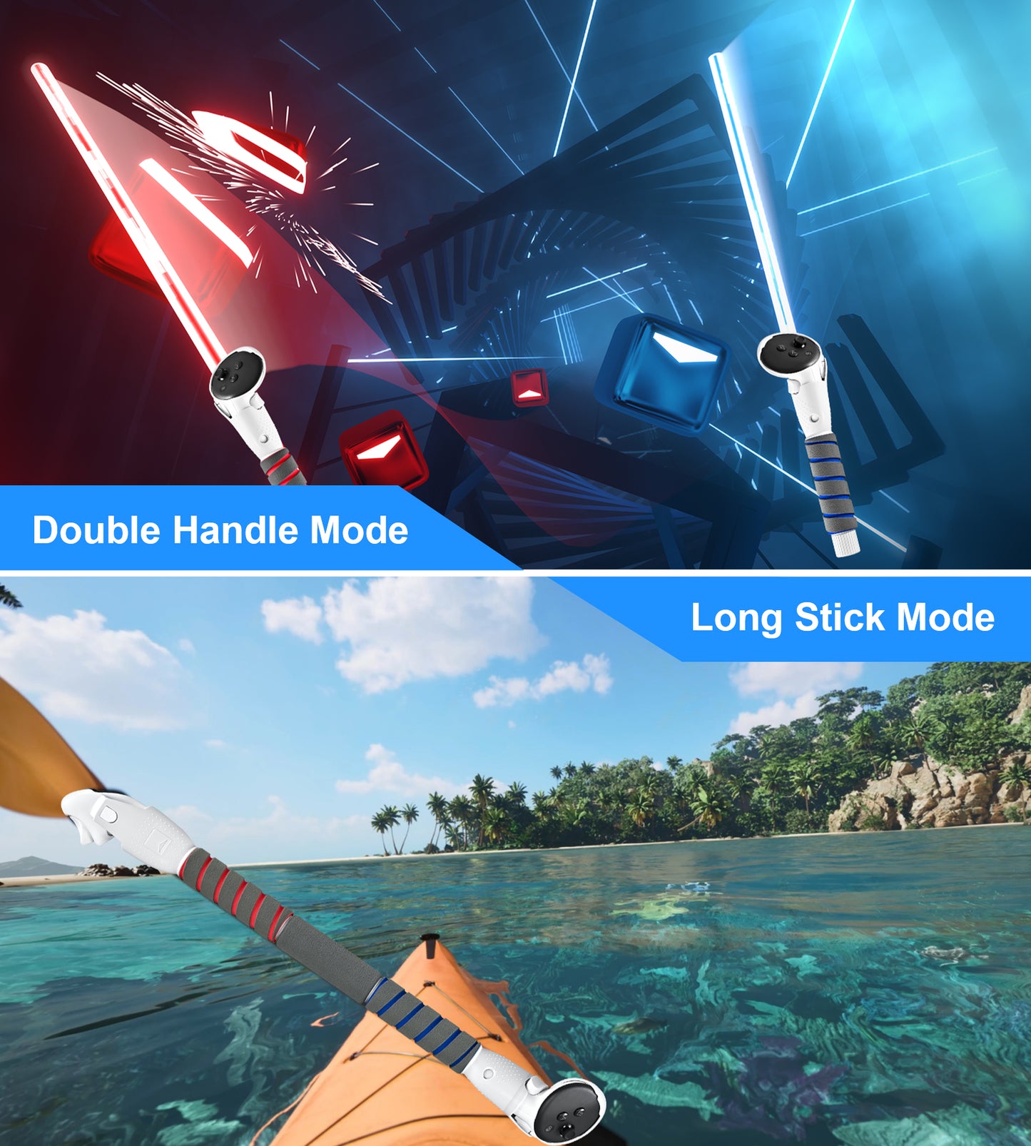 Handle Attachments for Meta Quest 3S/Quest 3 Accessories, VR Gorilla Tag Long Arms Grips