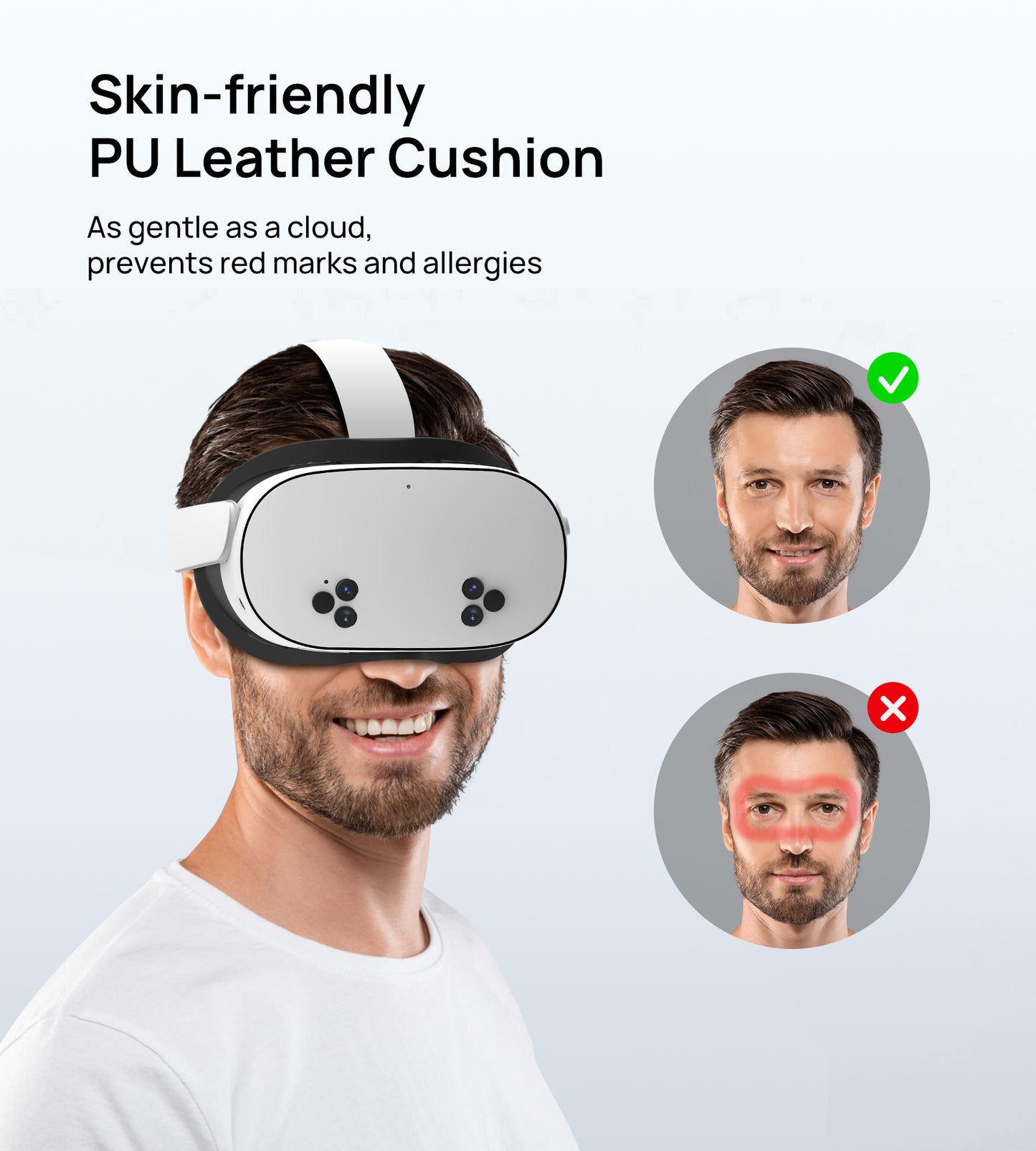 Facial Interface for Meta Quest 3S with Nose Guard