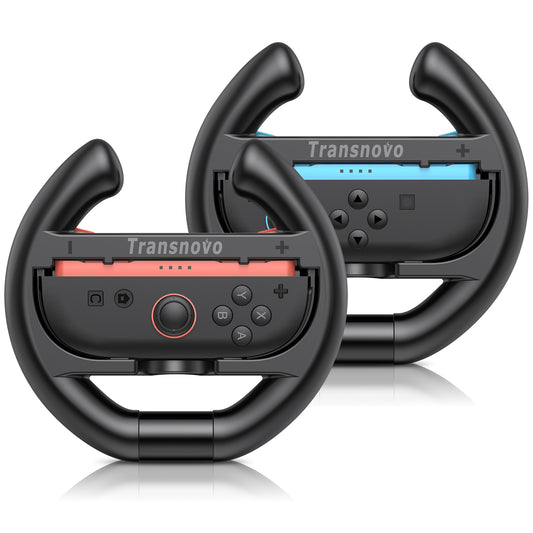 Steering Wheel for Nintendo Switch 2 Joy-Con Mario Kart - 2 Pack Black