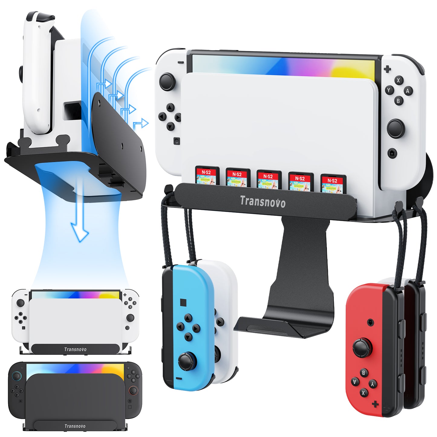 Wall Mount for Nintendo Switch, Charging Dock, Joy-Con