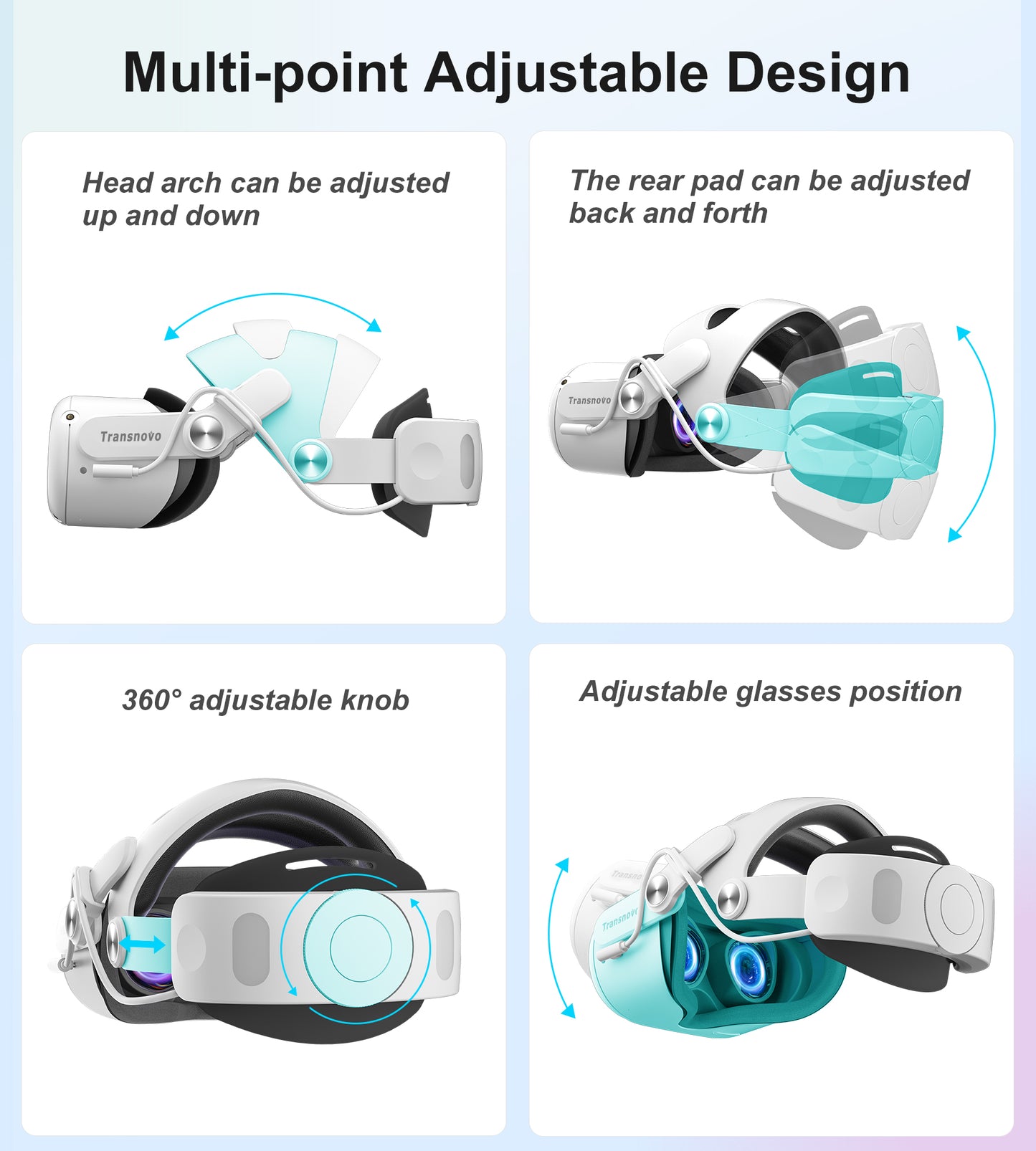 6000mAh Battery Head Strap for Meta Quest 2 (5-in-1 Face Cover Set)