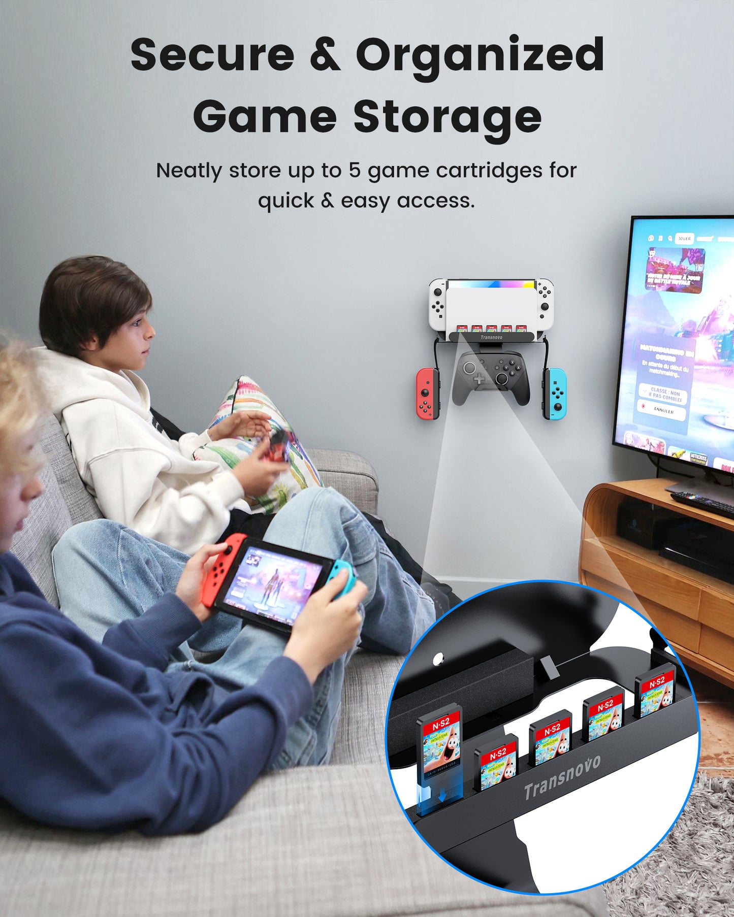 Wall Mount for Nintendo Switch, Charging Dock, Joy-Con