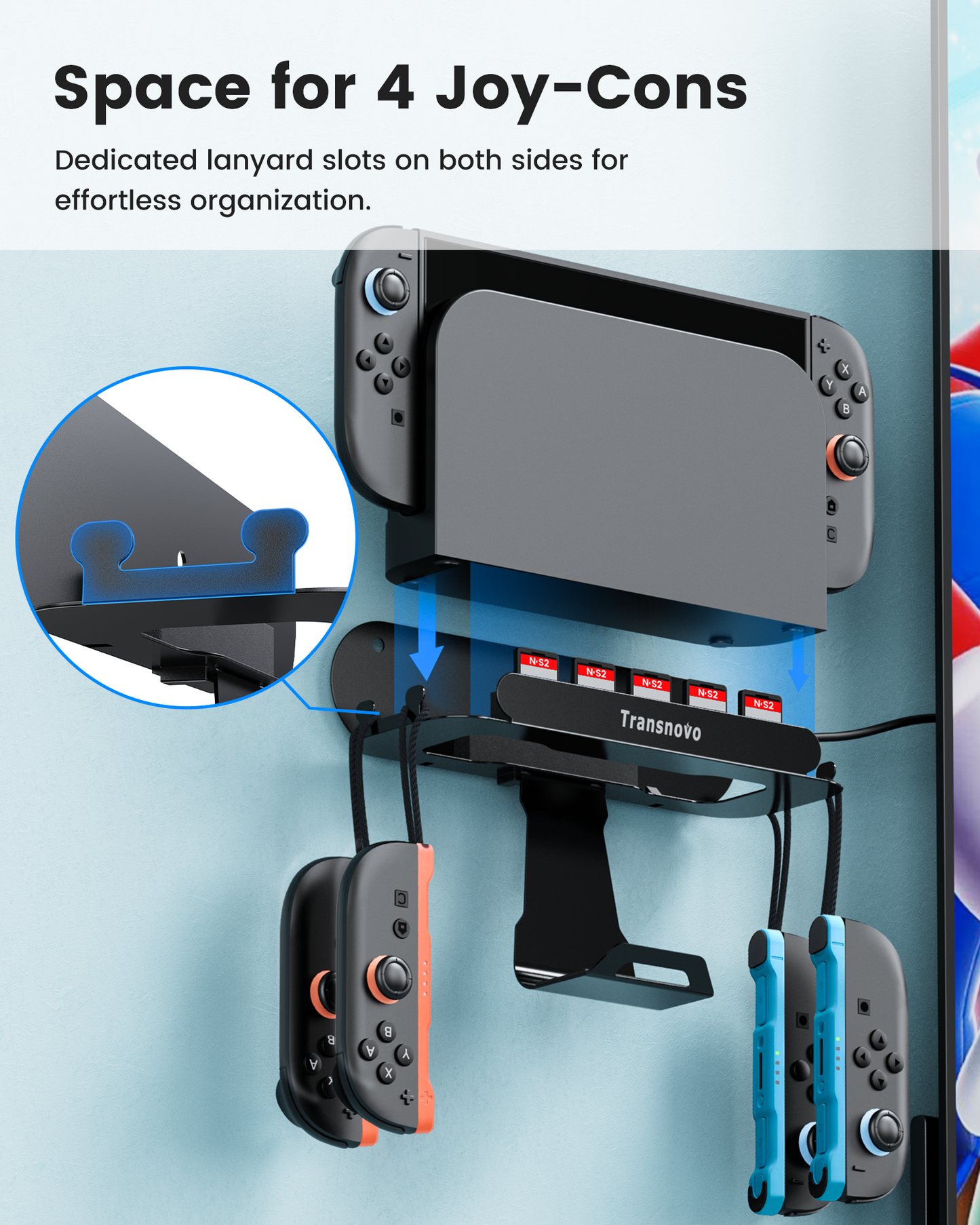 Wall Mount for Nintendo Switch 2, Switch OLED, Nintendo Station, Charging Dock, Joy-Con