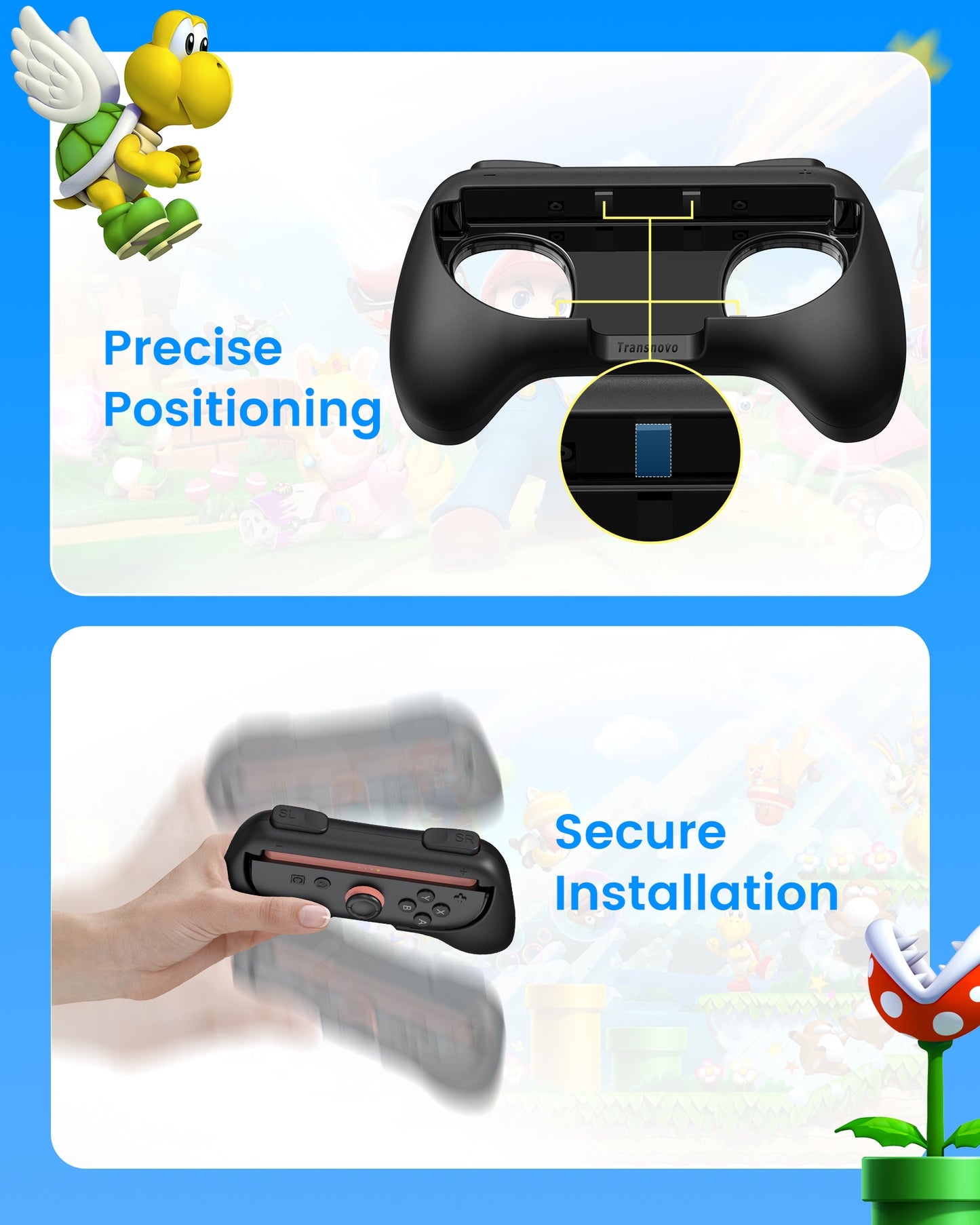 Joy-Con Grips for Nintendo Switch 2 Controllers Holder - 2 Pack Black