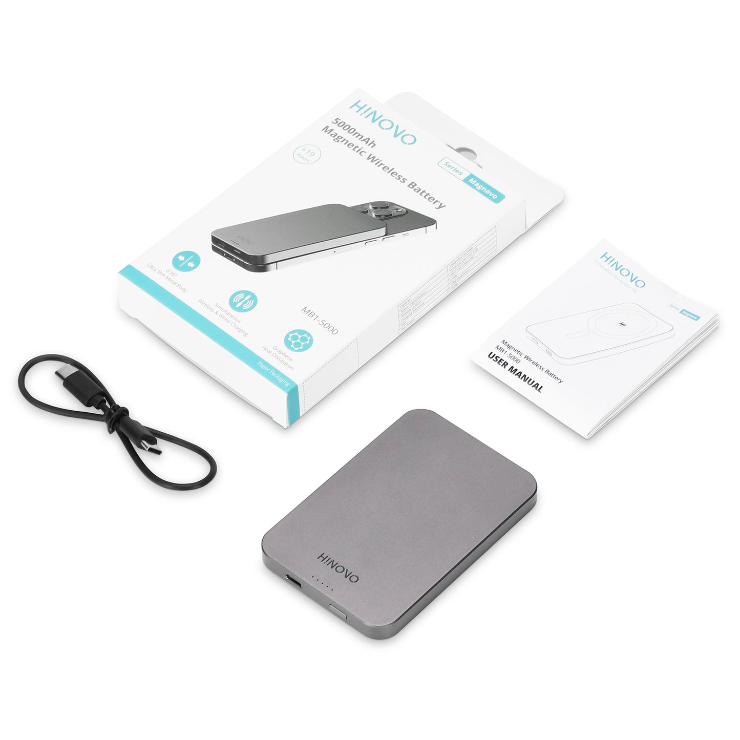 Magnovo 5000mAh MagSafe Magnetic Wireless Power Bank