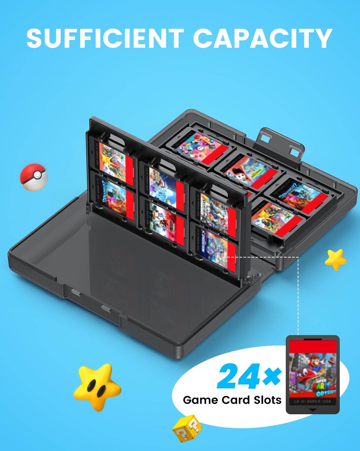 Switch Game Card Case for Nintendo Switch/OLED/Lite with 24 Game Slots
