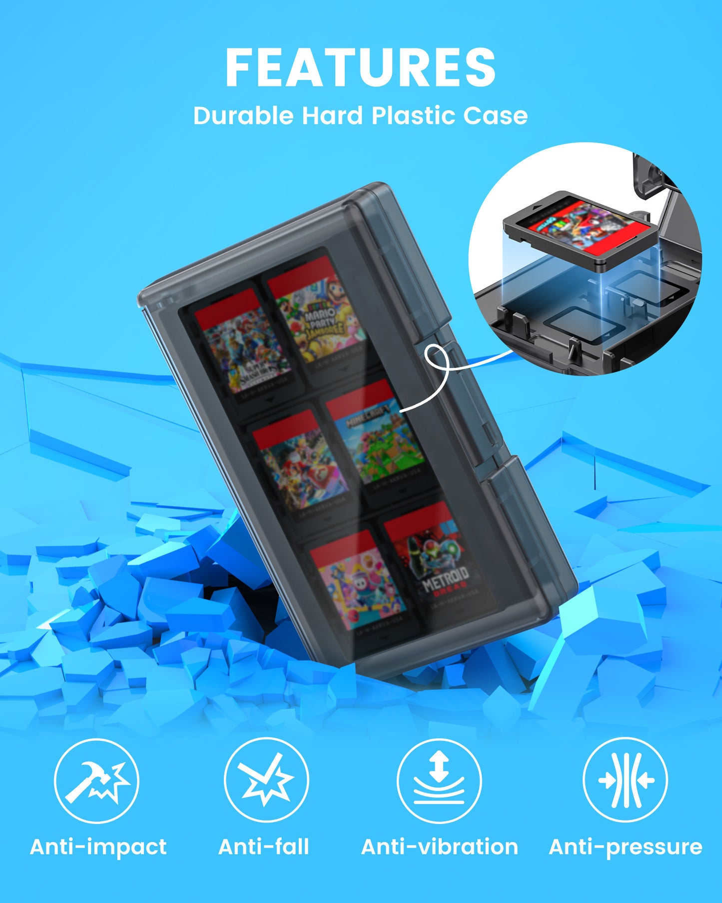 Switch Game Card Case for Nintendo Switch/OLED/Lite with 24 Game Slots