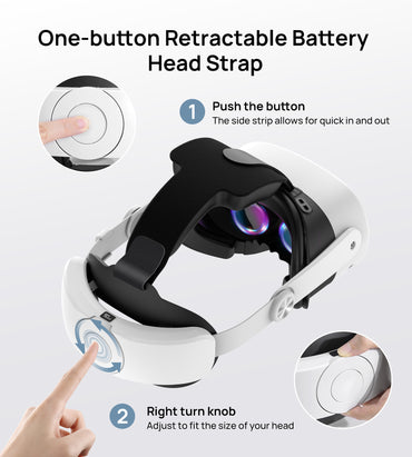10000mAh Battery for Meta Quest 3S/Quest 3 Head Strap