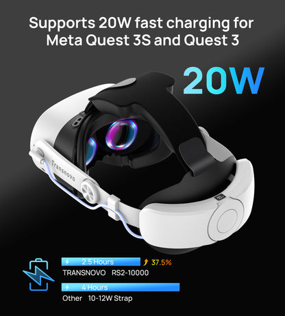 10000mAh Battery for Meta Quest 3S/Quest 3 Head Strap