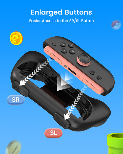 Joy-Con Grips for Nintendo Switch 2 Controllers Holder - 2 Pack Black
