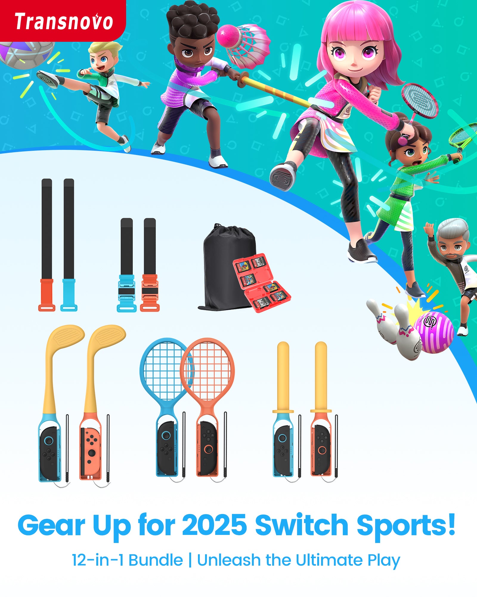 Best Nintendo Switch Sports Bundle | 12-in-1 Game Accessories